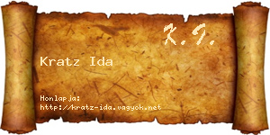 Kratz Ida névjegykártya